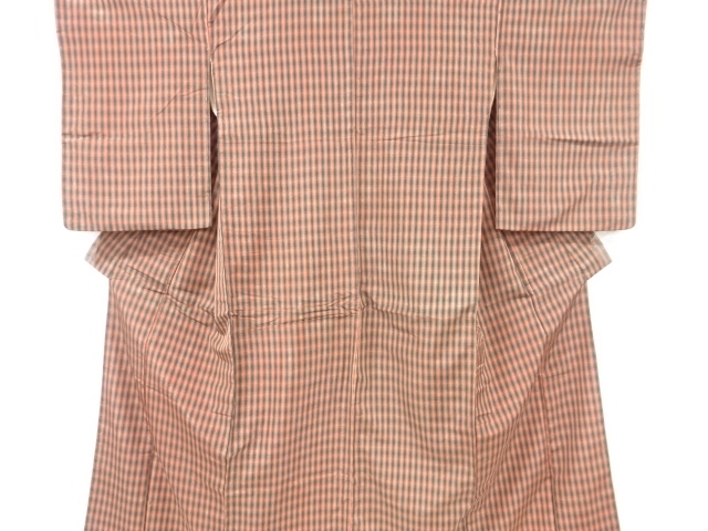 JAPANESE KIMONO / ANTIQUE KIMONO / SILK / YONEZAWA TSUMUGI / GRID